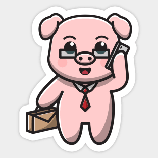 office pig Sticker